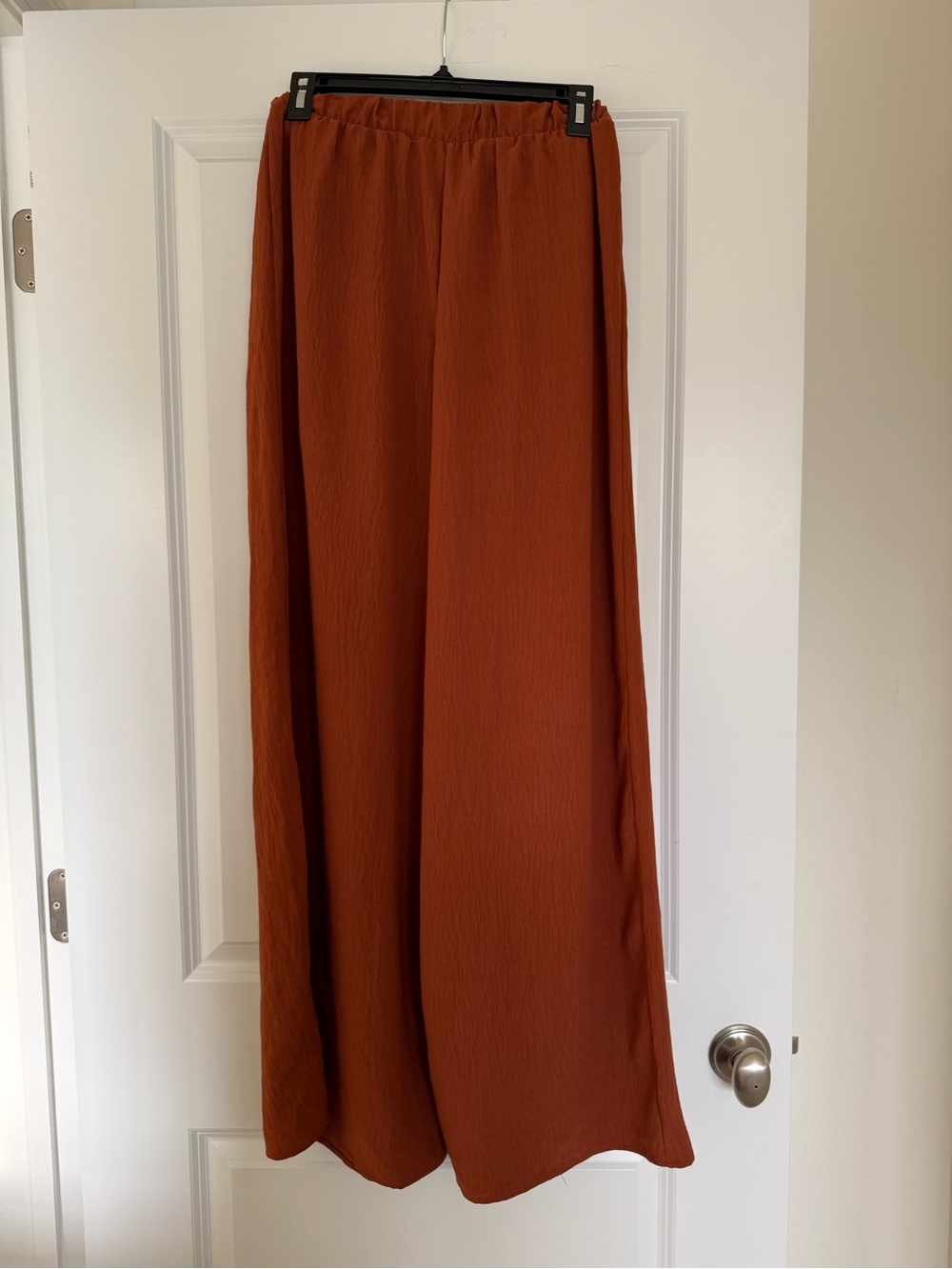 Wide-Leg Pleated Pants in Rust - Picture 3 of 3